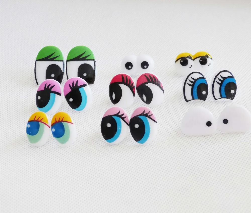 

50pcs/lot new style Cartoon toy eyes plastic safety eyes & soft washer for diy doll craft findings--style option