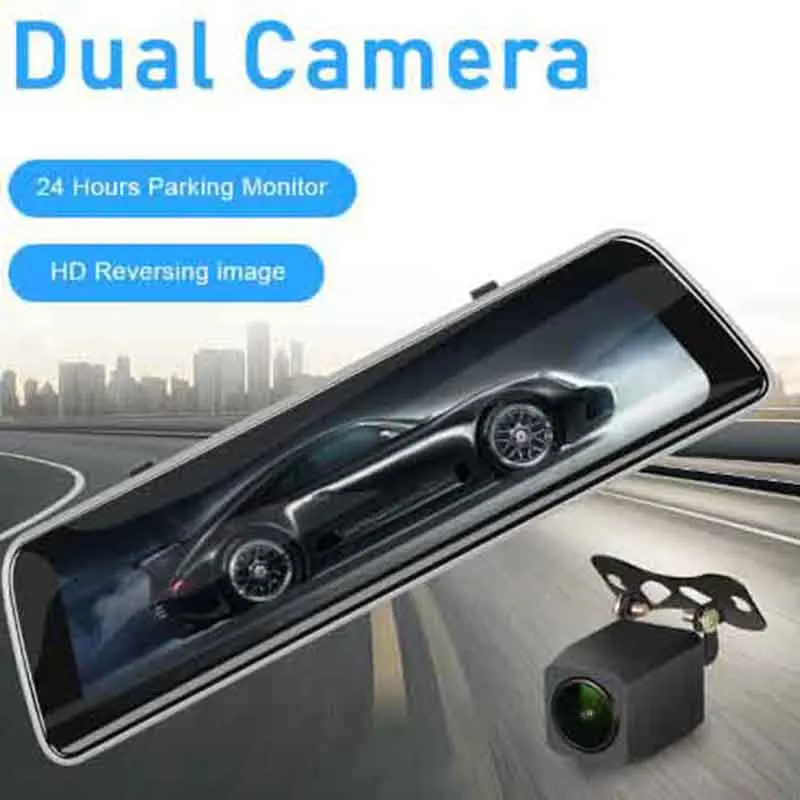 9 35 &quotавтомобильное зеркало заднего вида DVR FHD 1080P Dash камера GPS трекер WDR ночное