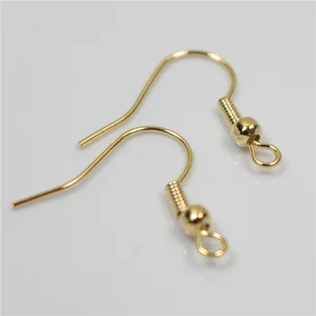 

K color Gold color copper Spring Loop Earrings ear hooks for making jewelry accessories 15*16mm 30pairs