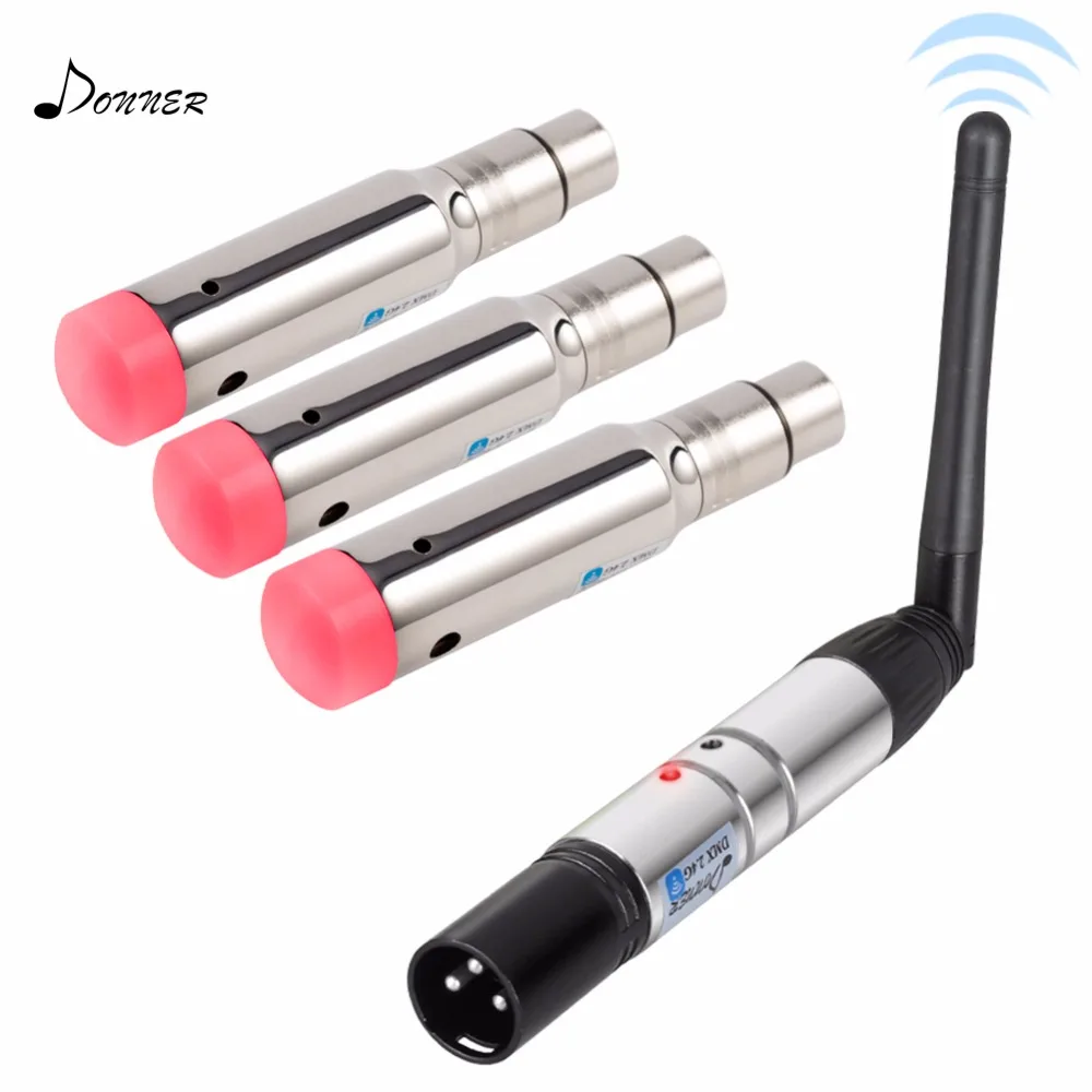 Donner 4 шт. DMX512 DMX Dfi DJ 2,4G беспроводной 3 перезаряжаемый приемник и 1 передатчик управление сценическим освещением