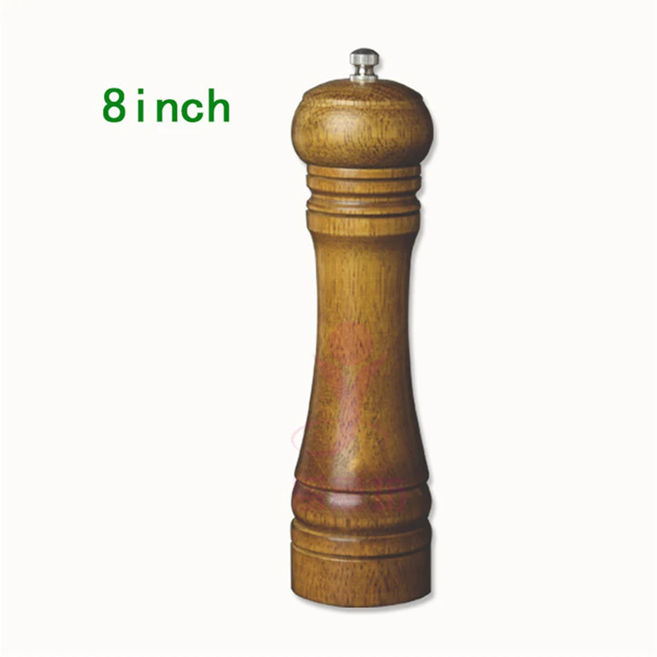 Manual Wooden Cruet Pepper Mill Condiment Kitchen Oak Grinder 5 8 10 Inch Pepper Grinder Spice Milling Machine