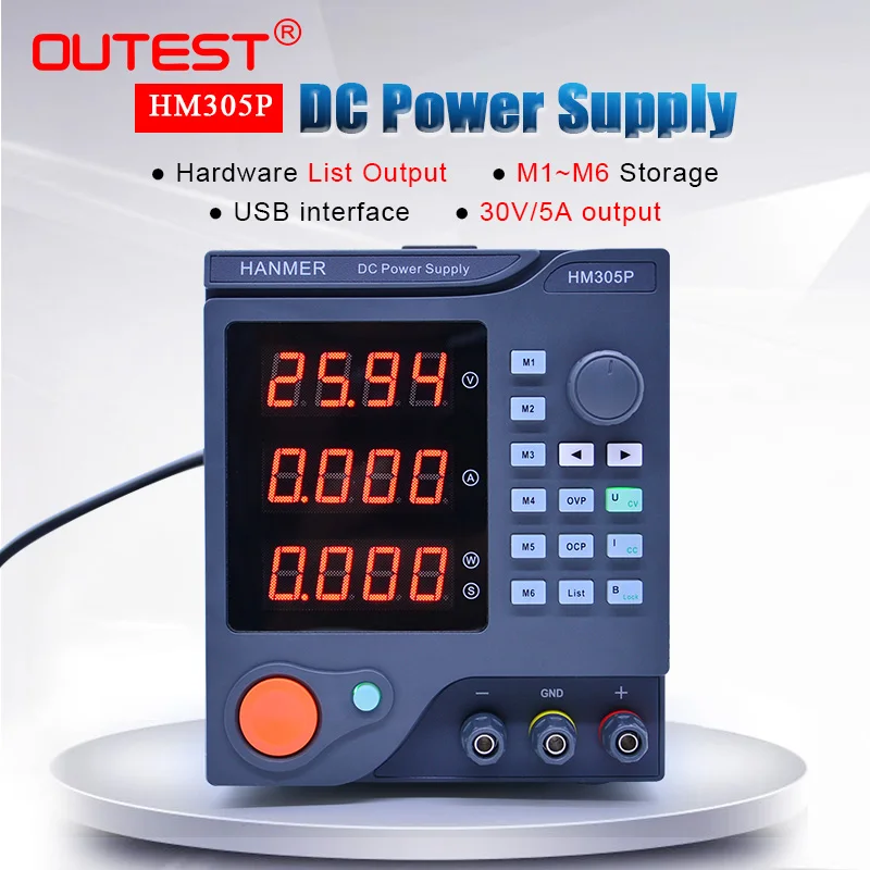 US $108.11 Programmable Power Supply OUTEST HM305P 30V5A DC Regulated Power Supply LED Digital Regulated Lab Grade CNC Power Supply