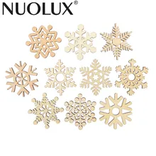 10 шт ассорти деревянные снежинки вырезы Ремесло Украшение Подарочная бирка деревянный орнамент для Weding Рождество DIY