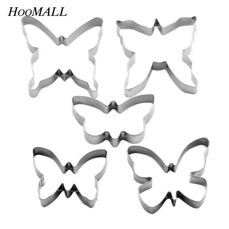 Hoomall 5 шт. режущие инструменты для печенья из нержавеющей стали с бабочками форма