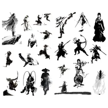 1 шт. древний воин живопись чернилами корейский Precut украшения наклейки Настольный органайзер школьные принадлежности офисные аксессуары