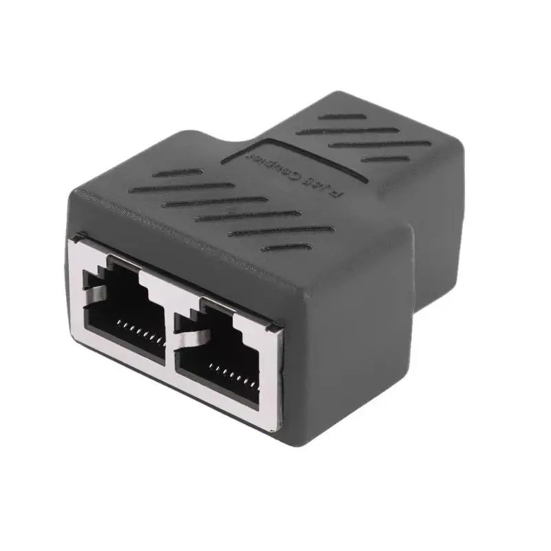 

1 to 2 Ways RJ45 Network Ethernet Head Lan Cable Female Joiner Coupler Plug