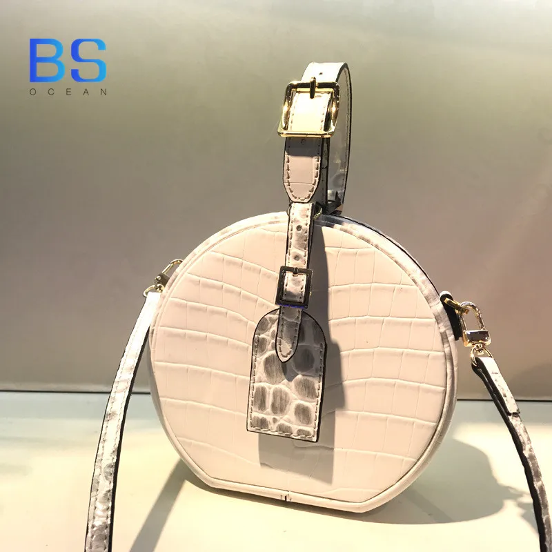 

OCEAN BS 2018 Hot Alligator Leather crocodile Leather lady crocodile women handbag small round single shoulder women large bags