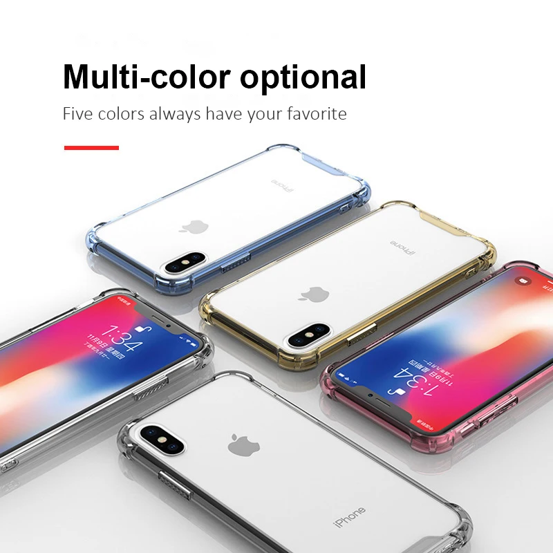 Luxury Brand For Iphone 7 Case Iphone 6 XS Max Xr 8 6S Plus Transparent Phone Protective Case Back Cover For Iphone X Capa Coque