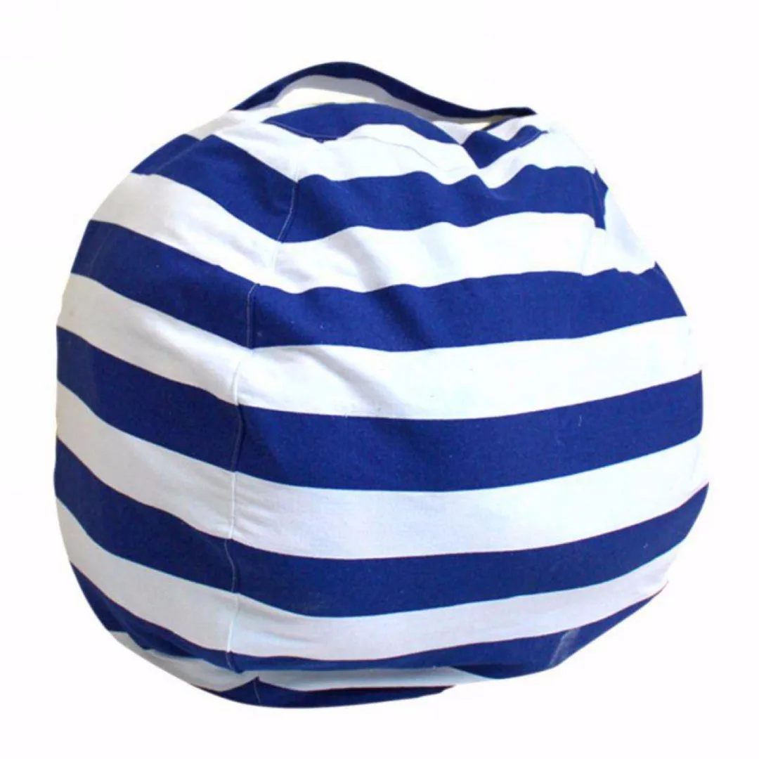 1.4/2m  Cotton Kids Stuffed Animal Toy Bean Bag Storage Pouch Soft Stripe Fabric Chair