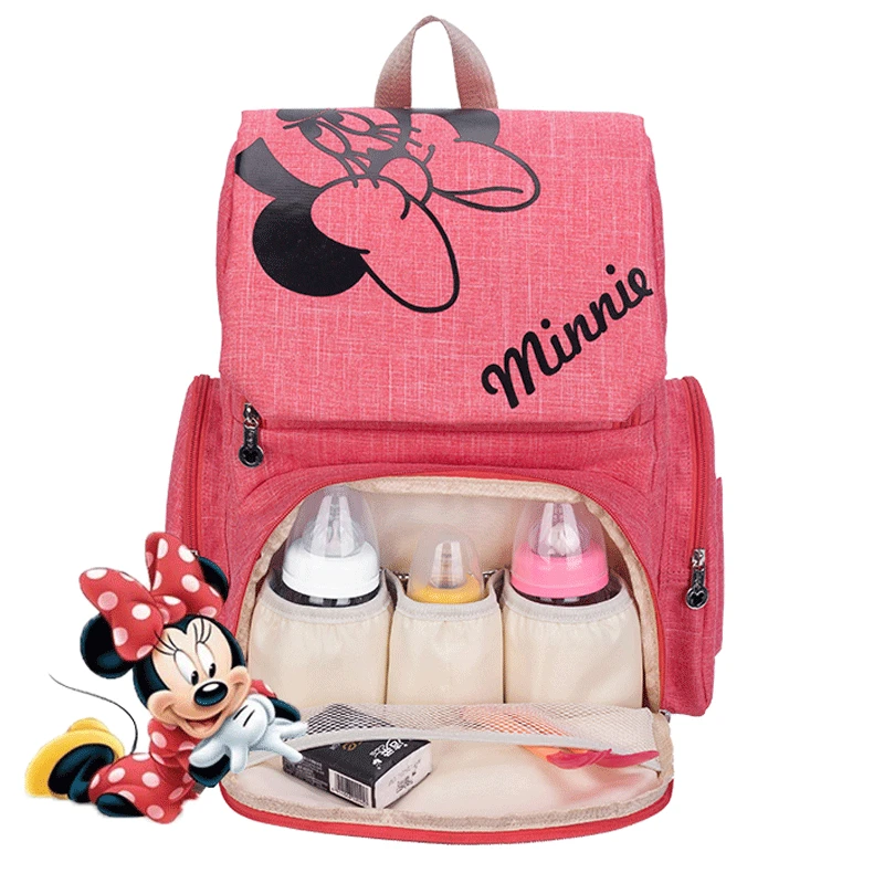 Disney Mickey Minnie bebé bolsas de pañales Bolso de la madre cochecito bolsa pañal mochila de bolsa Bolso de la mamá - 4