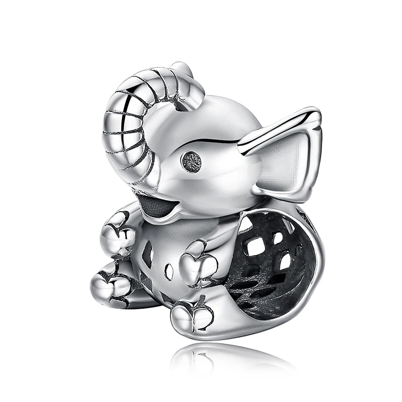 JewelryPalace Elephant 925 Sterling Silver Beads Charms Silver 925 Original For Bracelet Silver 925 original For Jewelry Making