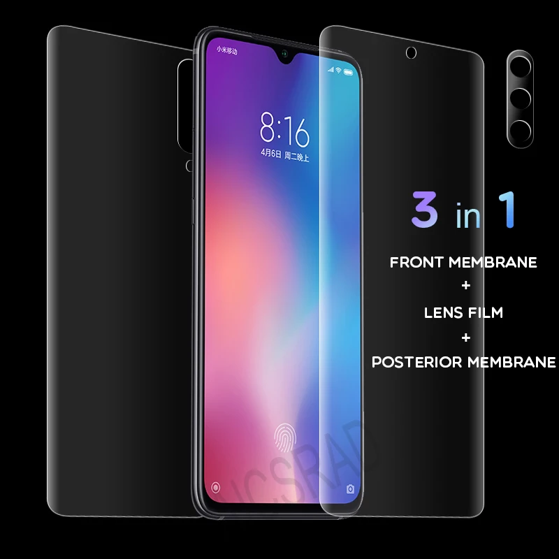 

9D Full Cover Tempered Glass For XiaoMi Mi 9 Mi9 Front Back Camera Lens Film Screen Protector On For Xiaomi Mi9 Protective Film