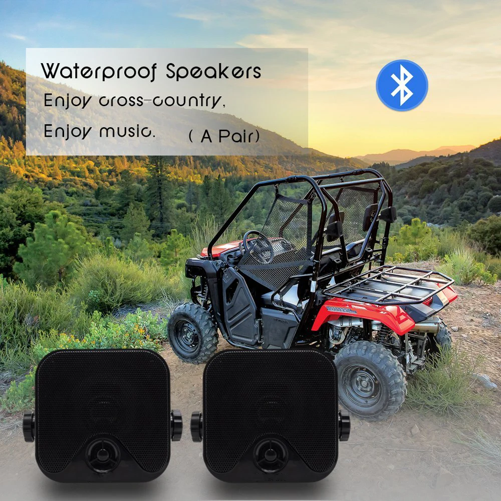 Motorcycle Bluetooth Speakers Marine Waterproof Car stereo Audio 4" Heavy Duty Outdoor Speakers