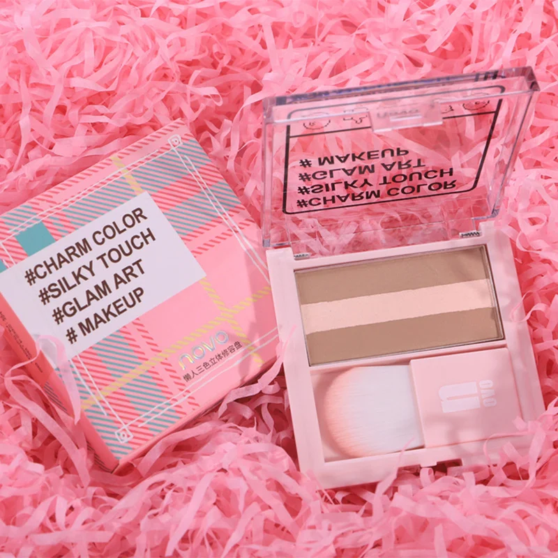 

2 Types Three-color Repair Capacity Stereo Repair Waterproof Long Lasting Durable Brightening Muscle Highlight Powder TSLM1