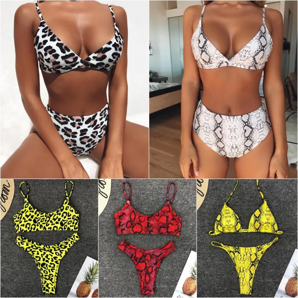 Biquini البيكينيات 2019 موهير بيكيني ملابس السباحة ليوبارد طباعة لباس سباحة للمرأة ثوب السباحة بيكيني رفع مايوه دي باين Biquini البيكينيات 2019 موهير بيكيني ملابس السباحة ليوبارد طباعة لباس سباحة للمرأة ثوب السباحة بيكيني رفع مايوه دي باين