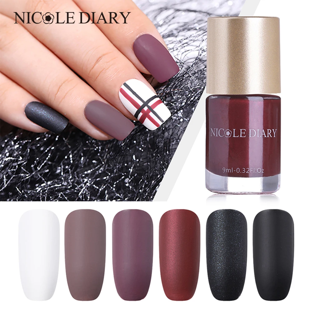 Матовый лак для ногтей NICOLE DIARY 9 мл серии пашм Быстросохнущий матовый эффект