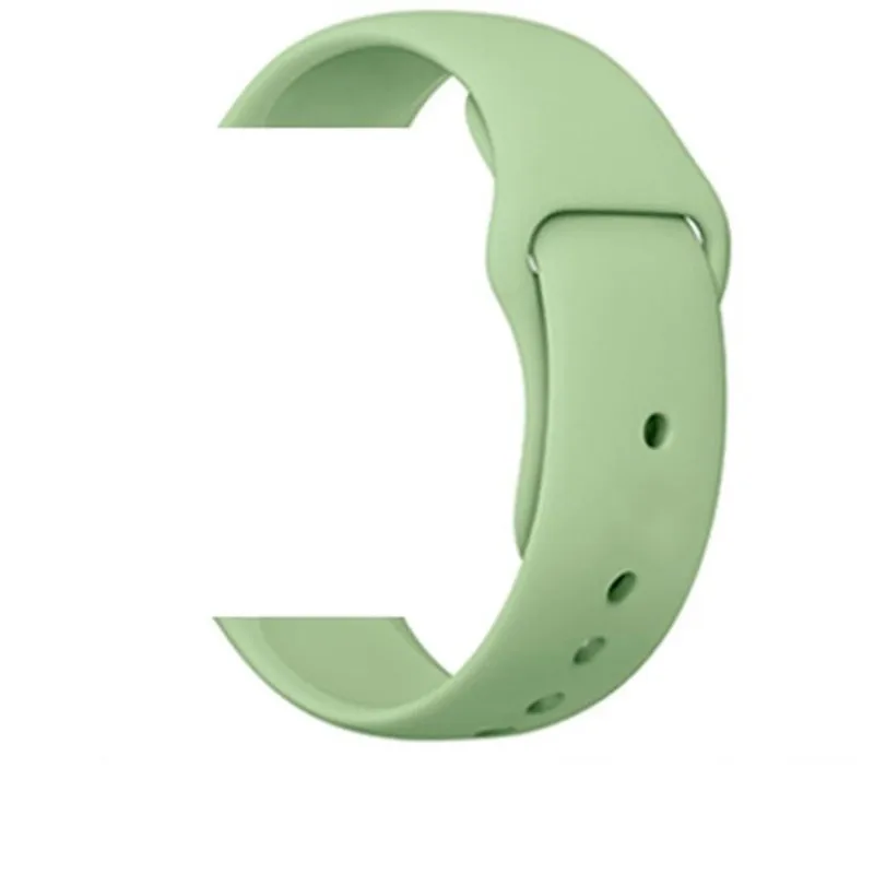 20 цветов, спортивная мягкая силиконовая лента для Apple Watch, 38 мм, 42 мм, 40 мм, 44 мм, браслет, сменный ремешок для IWatch, серия 1, 2, 3, 4 - Цвет ремешка: Mint