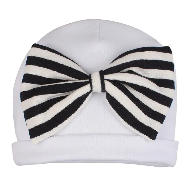 White Baby Beanie Hat Big Bowknot Newborn Boys Girls Hospital Cap High Quality Pure Cotton Soft Comfortable Infant Skull Hat Cap 2019 New (17)