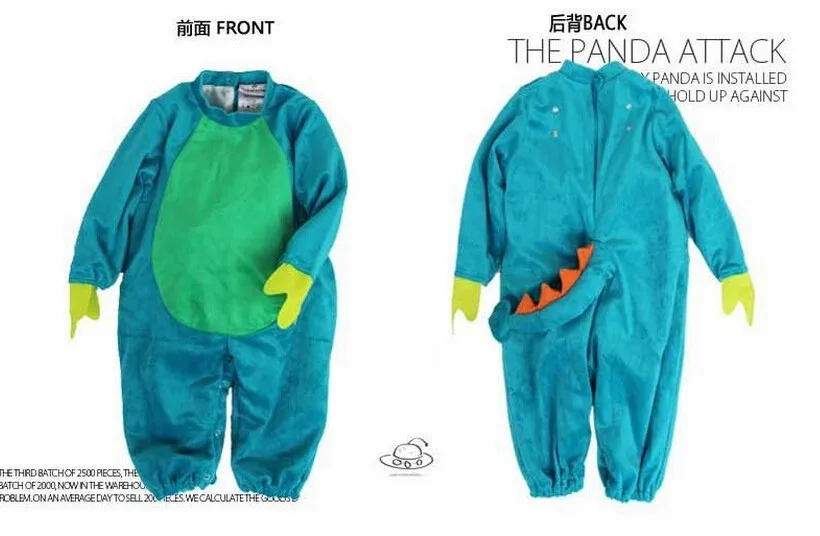 Дракон/ромпер с динозавром дети один костюм животного косплэй формы ребенка осень зима костюмы 0108