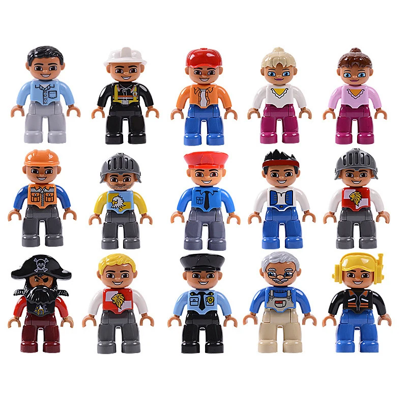 Big Size Action Figures City Princess Pirate Policemen Family Series  Building Blocks Compatible LegoINGS Duploes Education Toys for children (3)