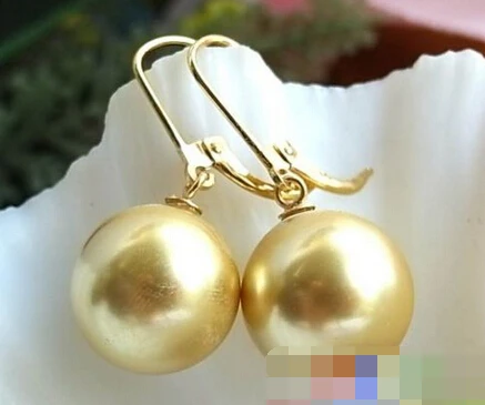 

1533 GOLD ROUND SOUTH SEA PEARL DANGLE EARRING