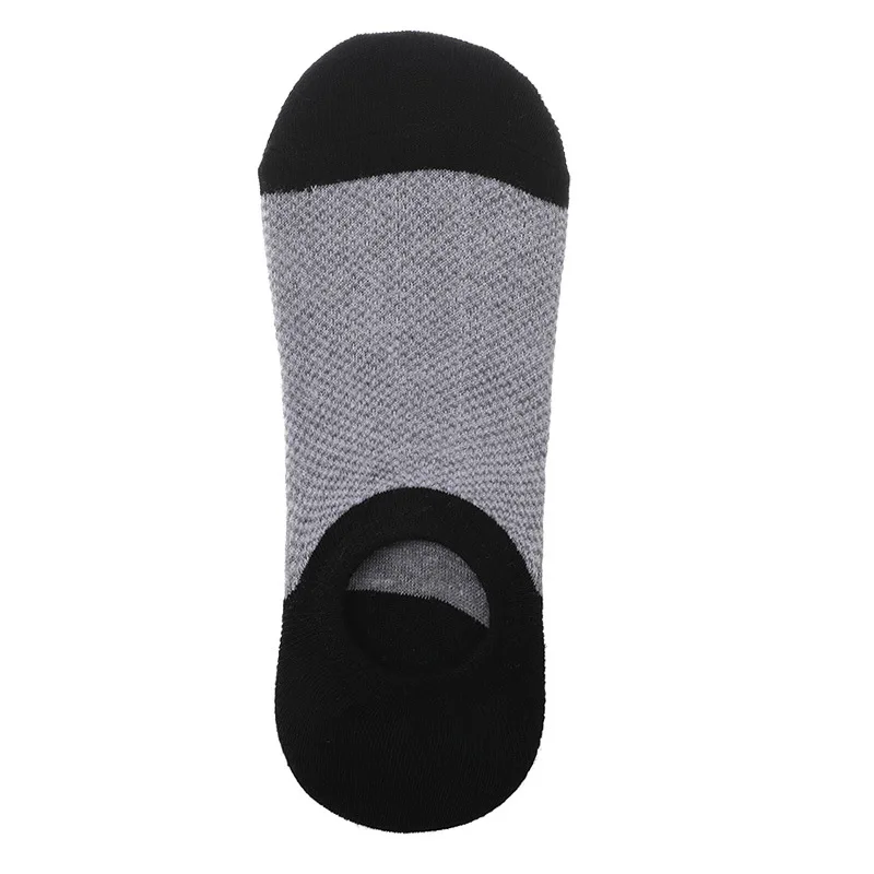 5 пар, 5 цветов, новые носки с отстрочкой, мужские невидимые носки, силиконовые Нескользящие мужские хлопковые носки для пары, повседневные носки - Цвет: Серый