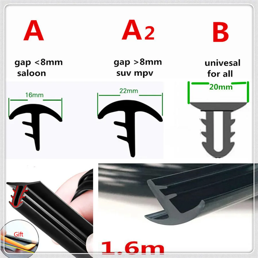 

Car Rubber 1.6m Soundproof Windshield Sealing Strip Dashboard for Chevrolet Blazer Traverse Tahoe Equinox Trax Sonic FNR-X Bolt