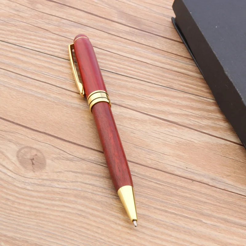 Офисная деревянная Красная белая Подарочная модная популярная портативная деревянная золотистая шариковая ручка