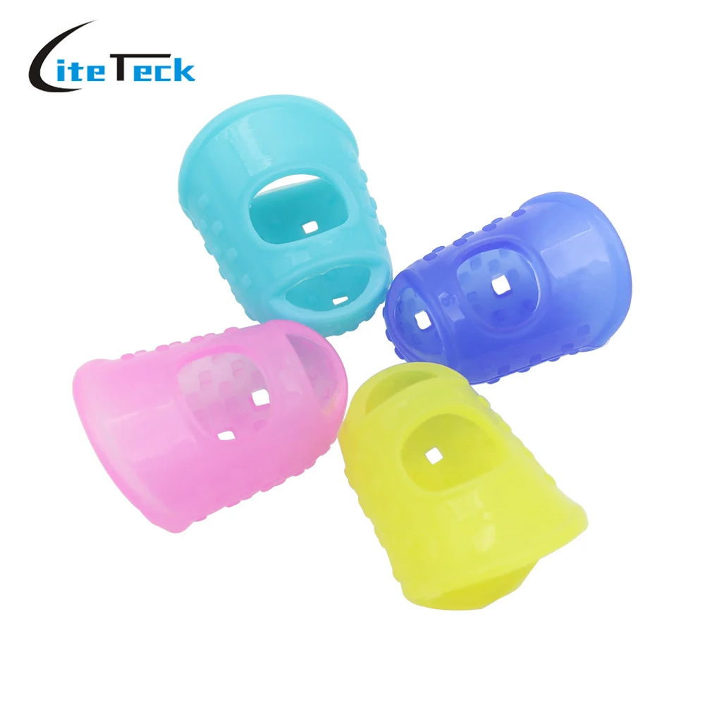 

Hot Sale 4 in 1 Flexible Fingerstall Fingertip Protectors Silicone Guitar string Finger Guards Fingertip for Guitar Ukulele Bass