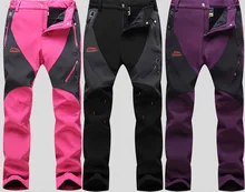 Woman Winter Waterproof Fleece Warm Outdoor Hiking Pant Ladies Camping Climbing trekking skiing Softshell Trousers Travel P19W