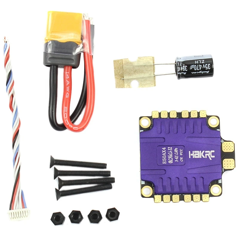

Hakrc 4X50A 4In1 50A 3-6S Blheli_32 5V 3A Bec Dshot1200 Mini Size Esc For Diy Quadcopter Fpv Racing Drone