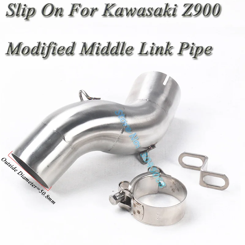 

Z900 Motorcycle Exhaust Middle Pipe Connection Link Pipe Round 51mm Muffler Slip On For Kawasaki Z900 Ninja900 Without Exhaust