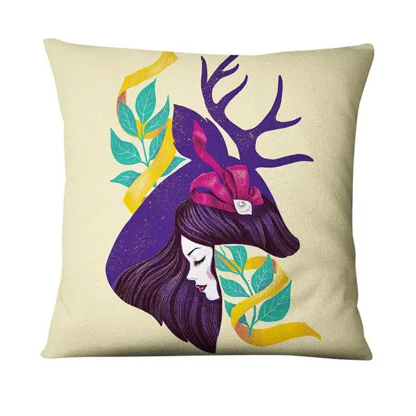 Modern Painting Girls Printed Pillowcase Home Decoration Pillow Art Cushion Decorative Pillows Home Decor Sofa Throw Pillow 