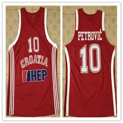 Мужская 10 DRAZEN PETROVIC Хорватия сборная 2011 Возврат Баскетбол Джерси Вышивка сшитые Настроить любое имя и номер