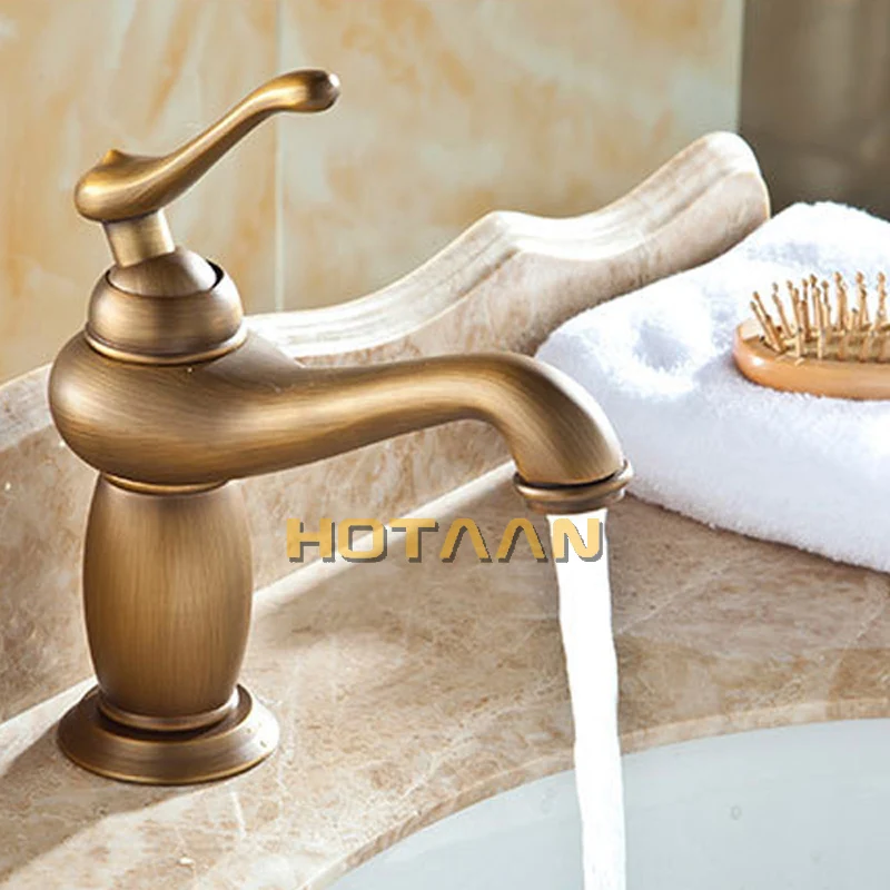 Online Bad Waschbecken Wasserhahn Antike bronze Messing Mixer solide kupfer Luxus Europa stil Wasserhahn torneiras para banheiro kran YT 5061