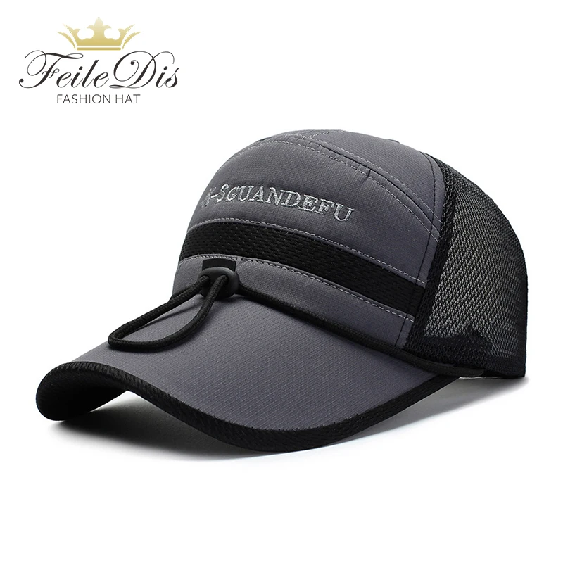 

[FEILEDIS] Men Women Summer Snapback Quick Dry Mesh Baseball Cap Sun Hat Bone Breathable Trucker Hats JMM-13
