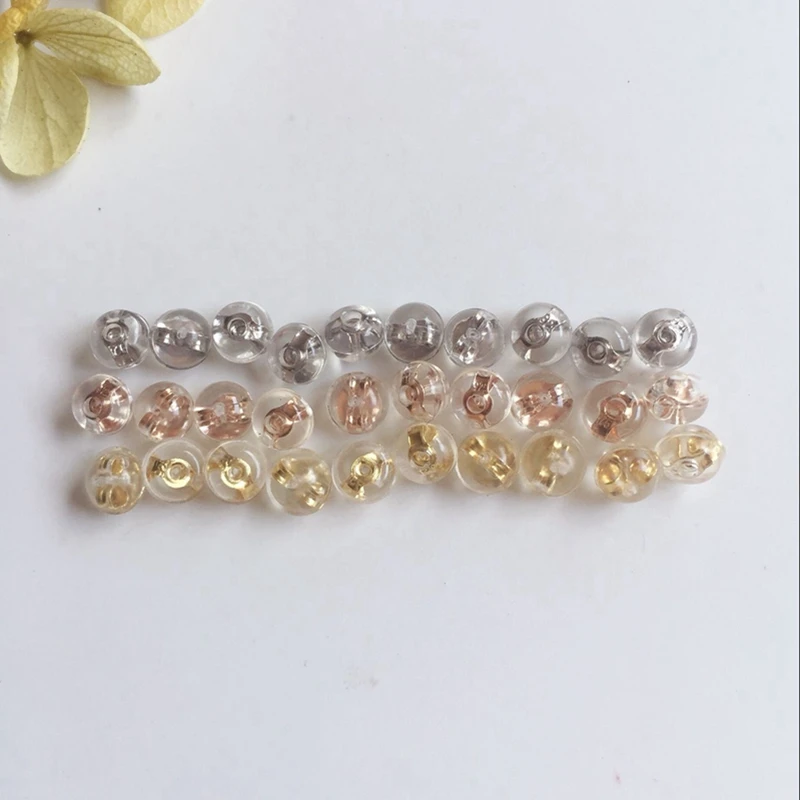 

" Fake One Penalty Ten " 100Pcs/Pack 925 Sterling Silver Rubber Jewelry Ear Back Jewelry Findings Accessories
