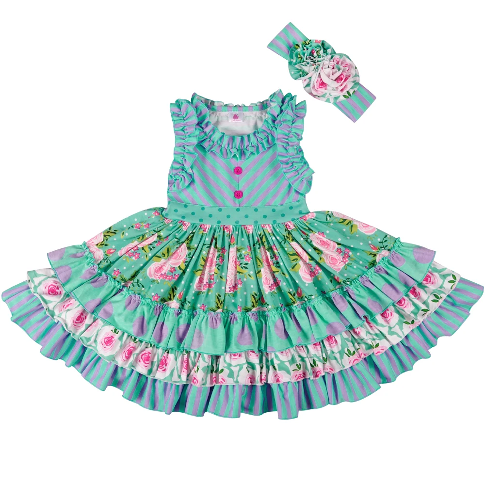 

Wholesale Bulk Baby Girl Summer Girls Dress without headband Princess Party Clothing Beautiful Remake Dress LYQ803-080