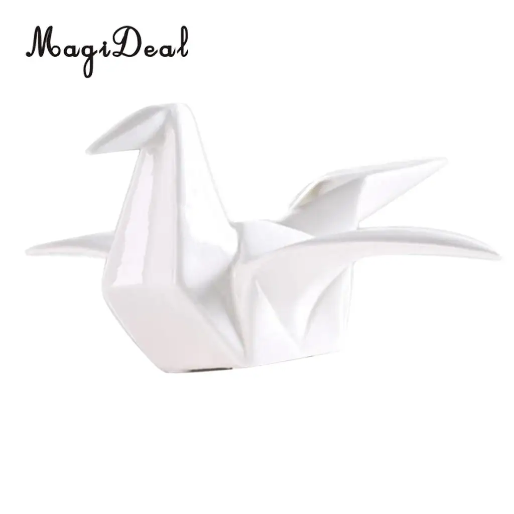 Ceramic Origami Crane Figurine Statue Home Office Decor Ornaments Wedding Party Table Centerpieces