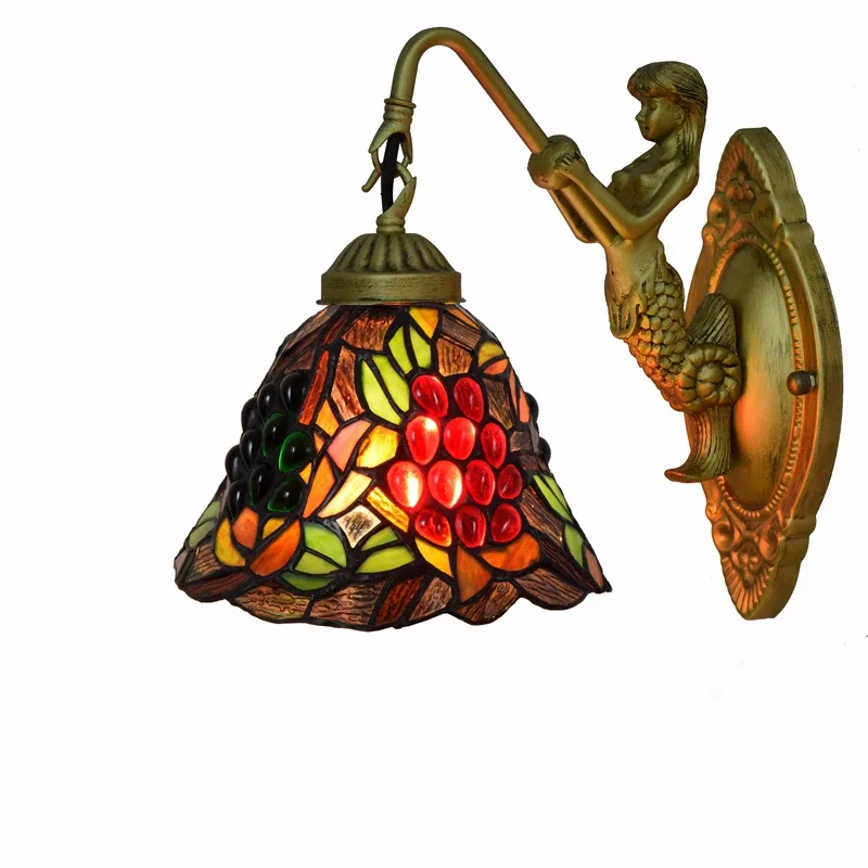 Eusolis винтажные Настенные светильники витражное стекло Arandela Lampe Murale коридор
