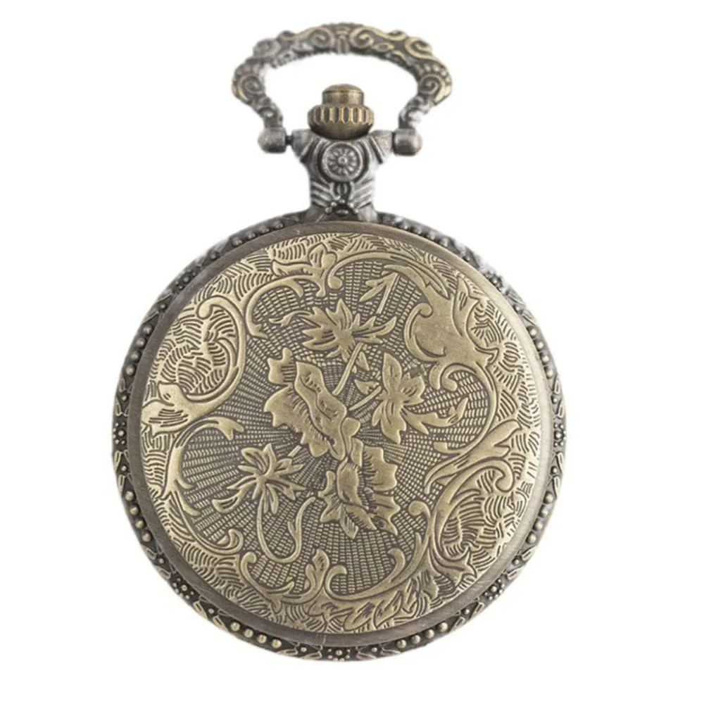 Винтажные бронзовые, в стиле стимпанк карманные часы римские цифры Кварцевые ожерелья карманные часы на цепочке мужские и женские часы Relogio De Bolso* A