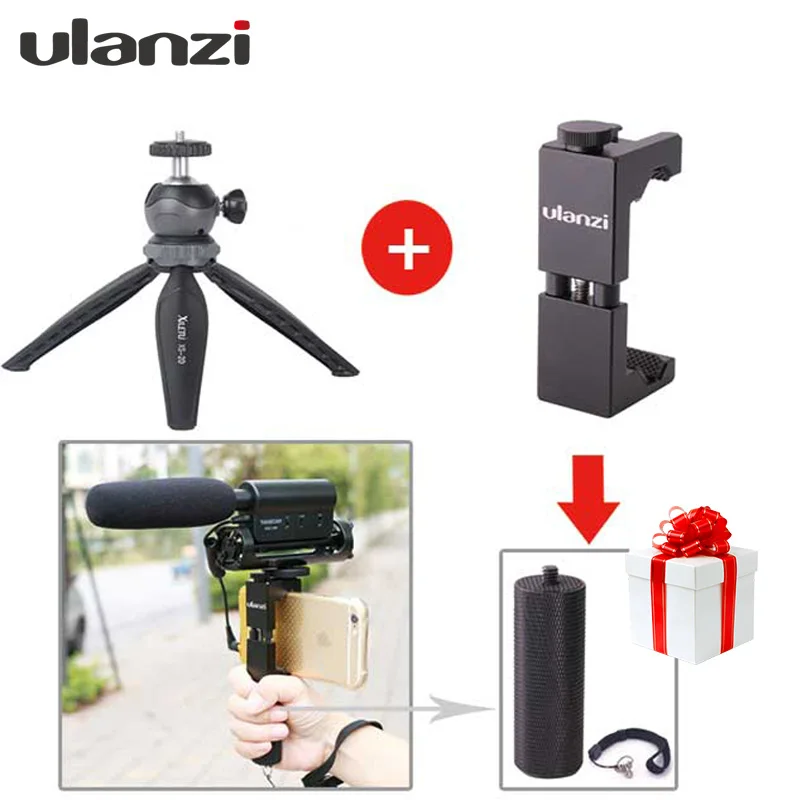 Ulanzi Multifunctional Compact Mini Tabletop Tripod with Ball head and Phone Adapter For Cellphone Facebook Twitter