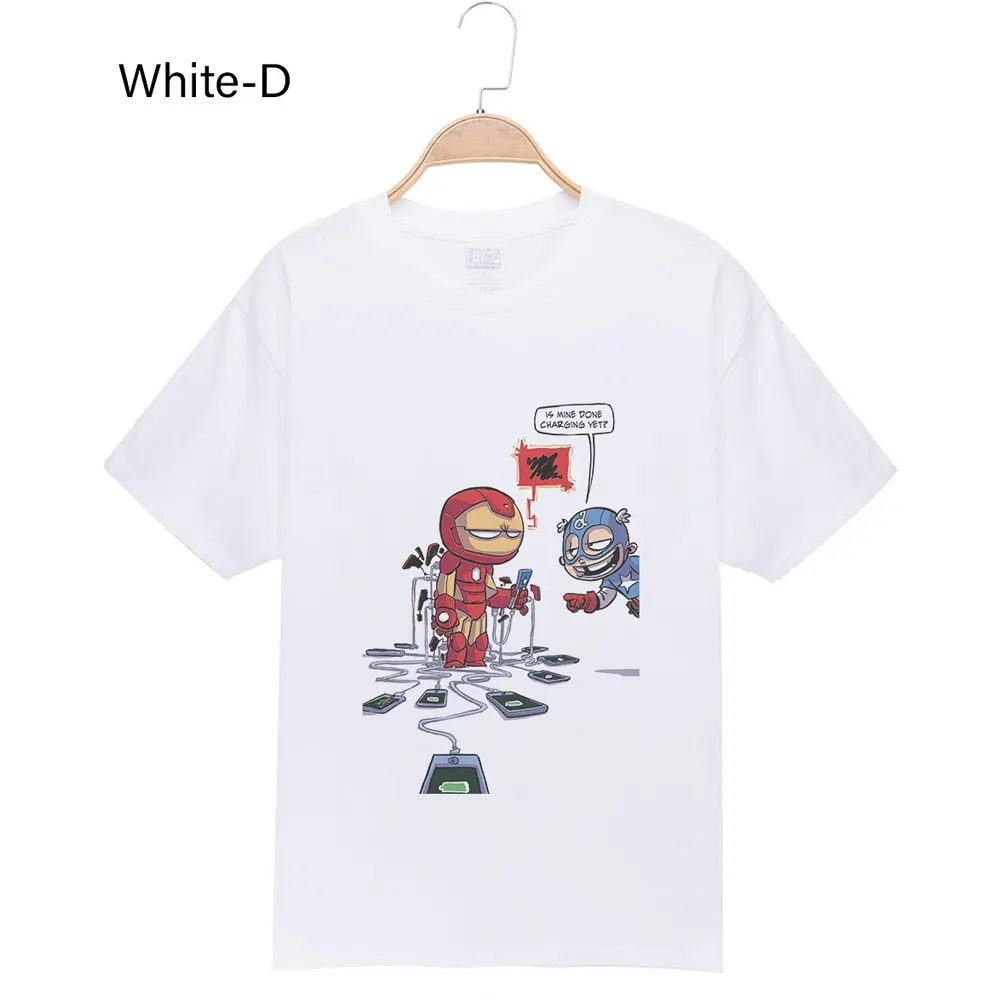 Новейшая Мужская футболка с забавными Мстителями, Супергерой, игра в игры, короткий рукав, повседневные топы, мужские футболки, хлопковые мужские футболки - Цвет: White D