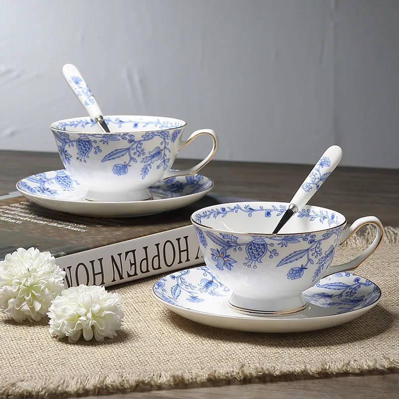 YOLIFE Ceramic Cups And Saucers Bone China Coffee Cup Set ...