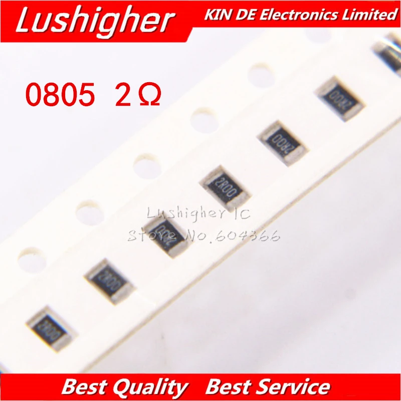 100 шт. 0805 SMD резистор 5% 2ohm 2R0 2R00 2R