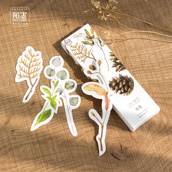 

30pcs/lot Natural Plants Shape Bookmarks Gift Cards Cute Book Mark Paper School and Office Supplies Bookmark