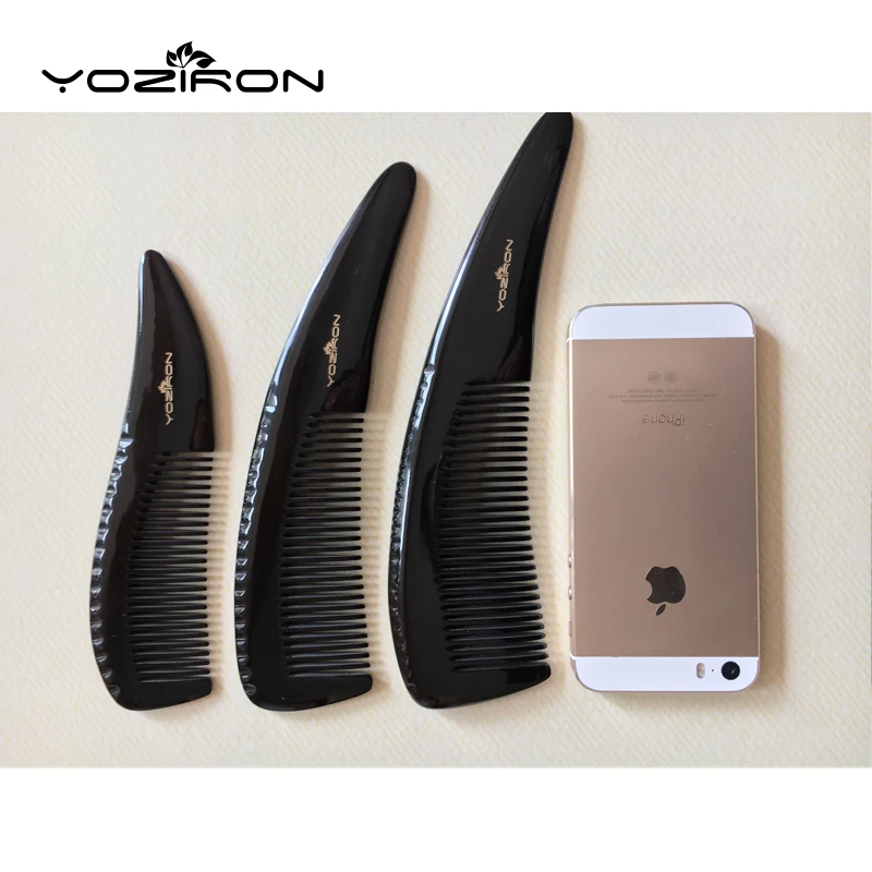 YOZIRON хит продаж натуральный черный рожок буйвола гребни высокое качество и щетки