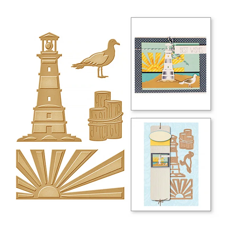 

DiyArts Sun Castle Metal Cutting Dies New 2019 for Craft Dies Scrapbooking Album Embossing Lighthouse Seabird Element Die Cut