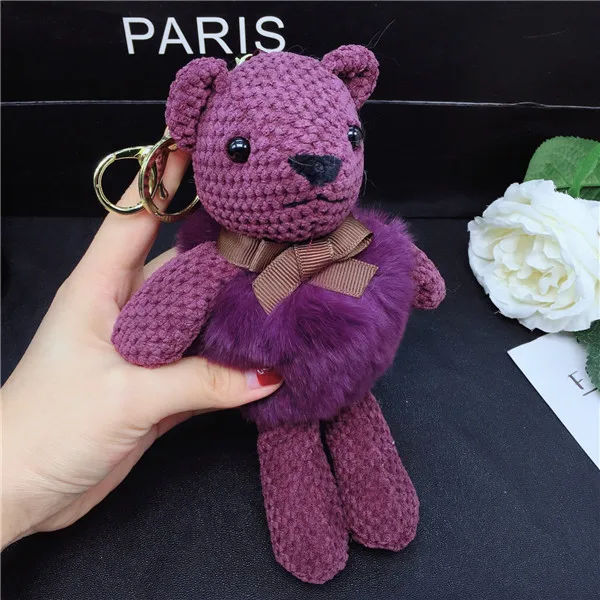 19 см плюшевый медвежонок ананас дизайн для маленьких девочек/мальчиков Плюшевые игрушки ключ подвеска брелок подарки медведь - Цвет: 1