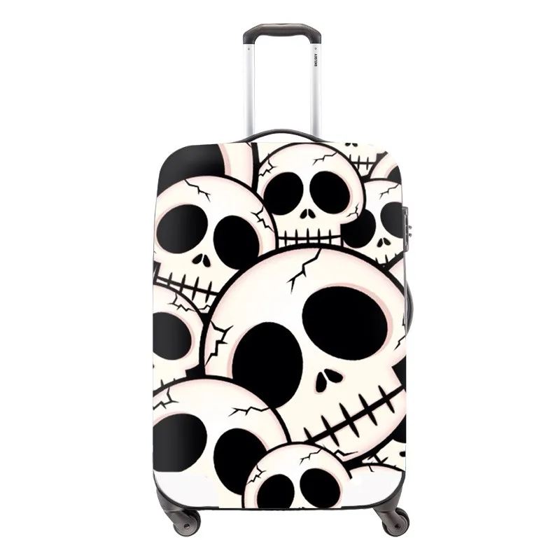Travel Luggage Protective Covers Skull Elastic Polyester Waterproof Covers for 22 24 26 Inch Case Travel Accessories